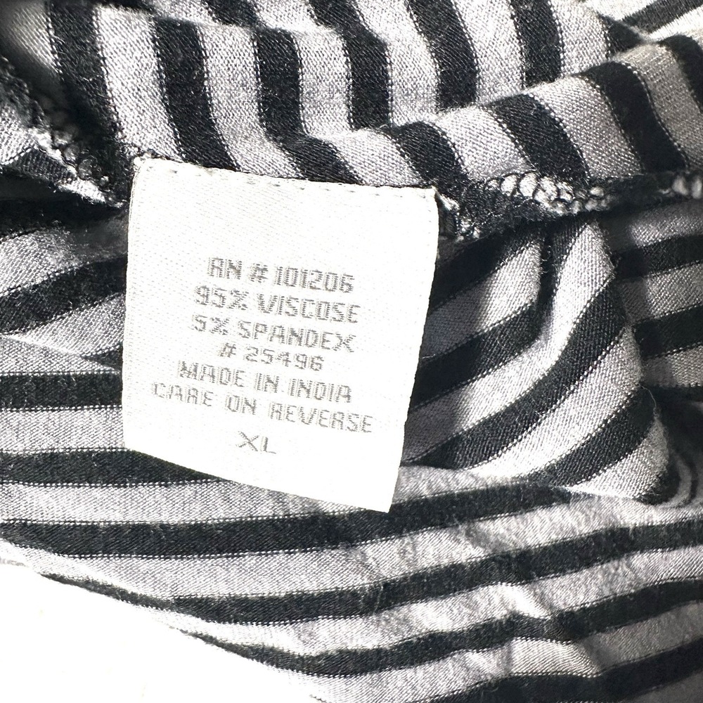 Soft Surroundings‎ XL Stripe Embroidered Floral Tunic Top Sharkbite Lagenlook - Picture 8 of 12